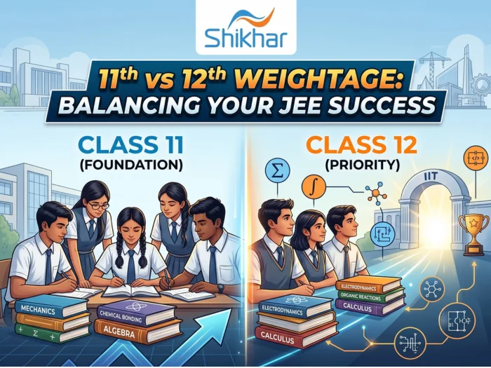 Class 11 vs Class 12 weightage in JEE Main 2027 with subject-wise comparison and preparation strategy