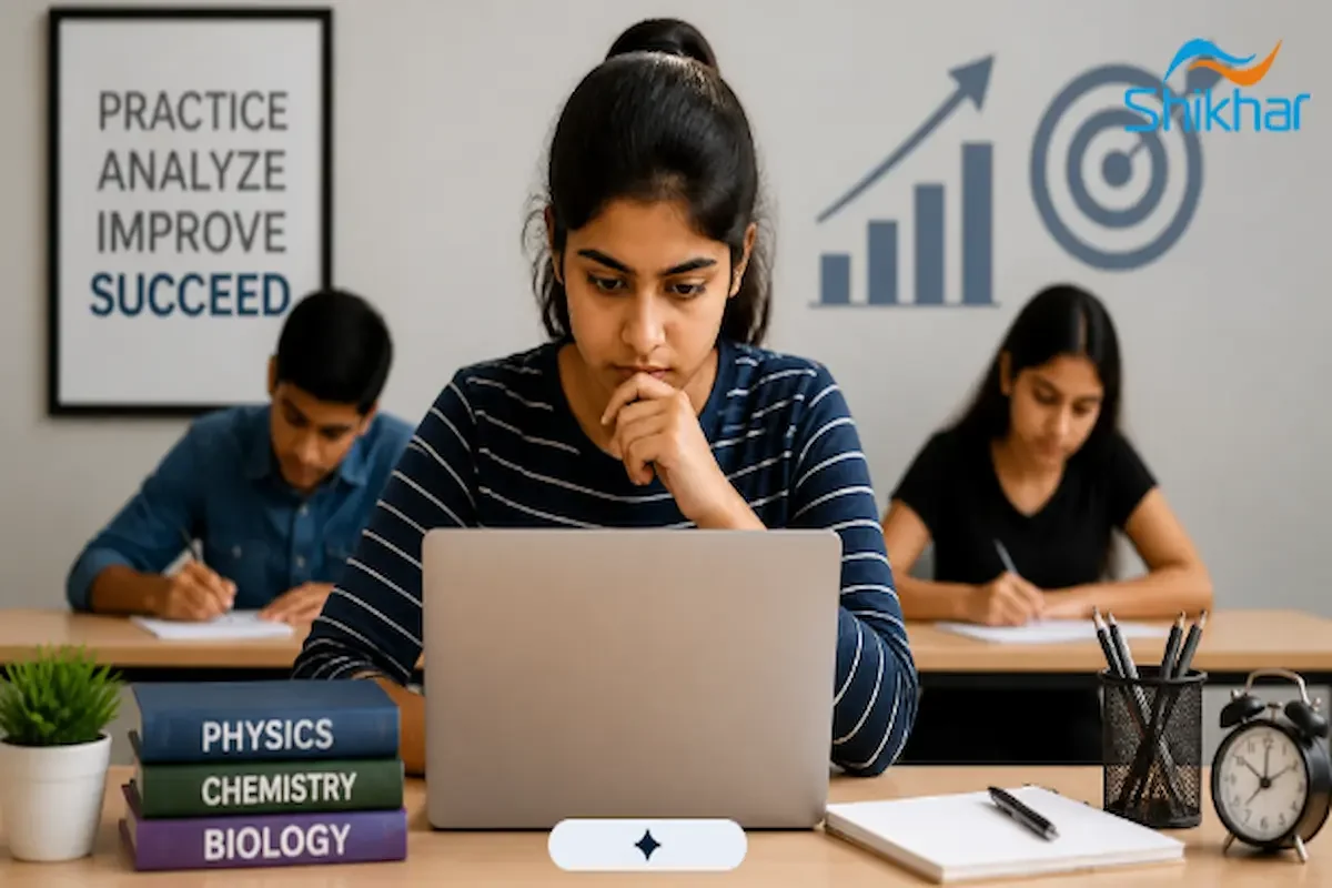 Students taking NEET mock tests to improve exam performance