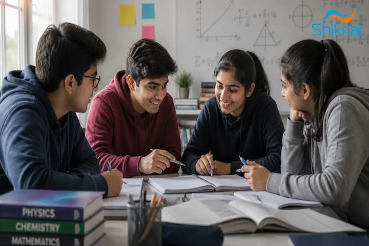 Students collaborating in a JEE study group