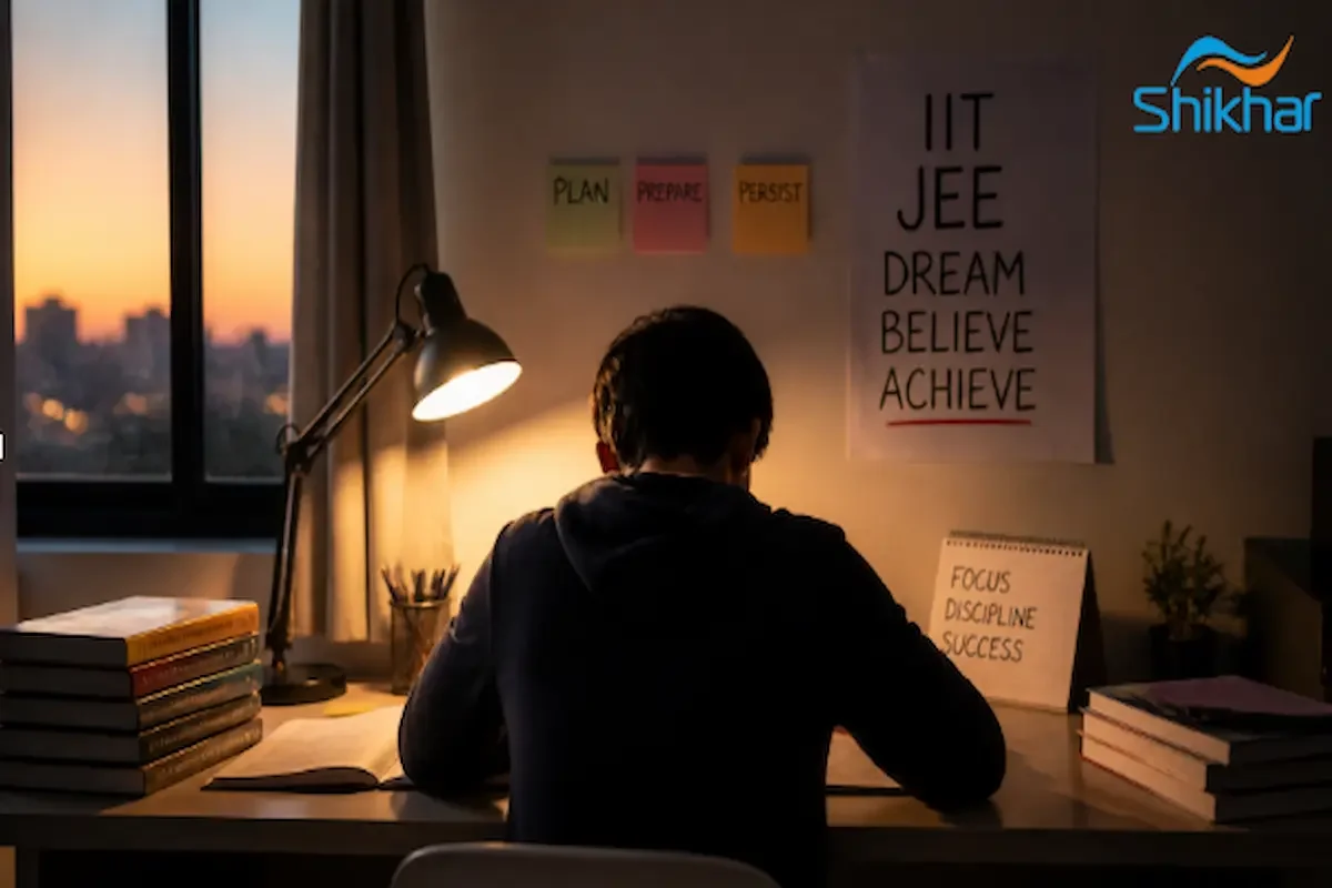 Student studying for IIT JEE, motivated and disciplined