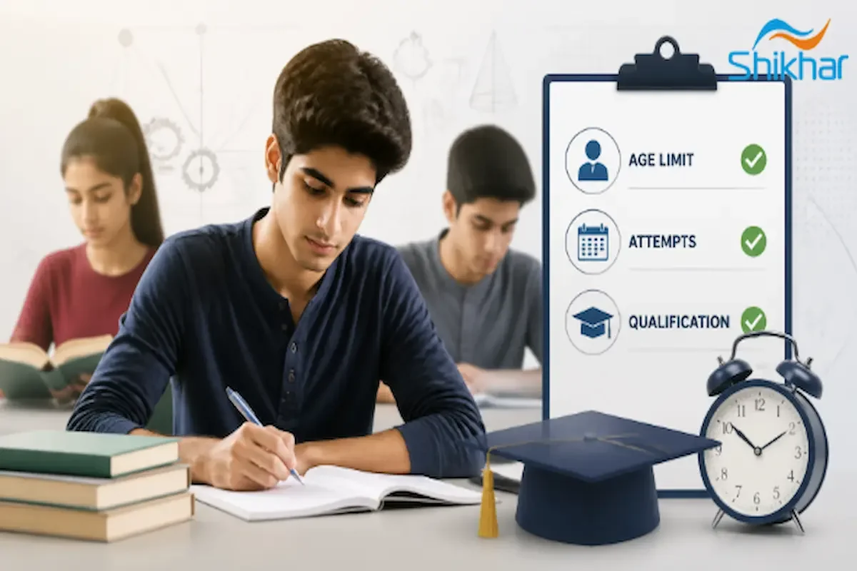 Image depicting JEE Advanced aspirants with eligibility criteria highlights