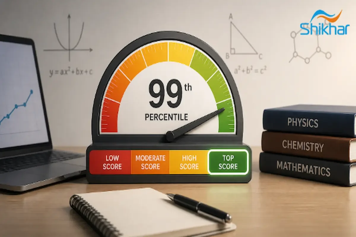 Conceptual illustration of percentile and score bands in JEE Main exams